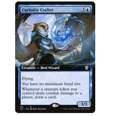 牌客窝 万智牌  好奇塑师  Curiosity Crafter  金 蓝 扩画