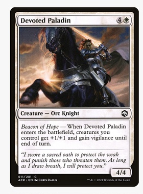 牌客窝 万智牌 虔诚圣武士 Devoted Paladin 铁 白 闪