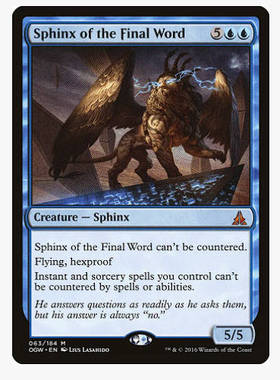 牌客窝 万智牌 终局史芬斯 Sphinx of the Final Word 秘稀 蓝