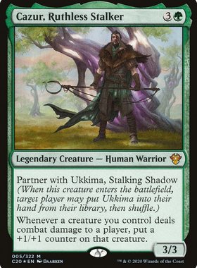 万智牌  Cazur, Ruthless Stalker 无情伏击客卡祖尔 秘稀 绿 闪