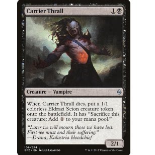 牌客窝 万智牌  带原鬼卒 Carrier Thrall 银 黑色  闪