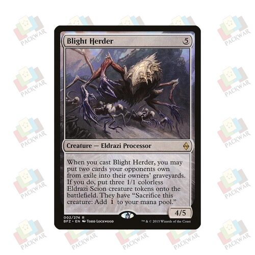 牌客窝 万智牌 枯萎牧体 Blight Herder 金 神器 闪