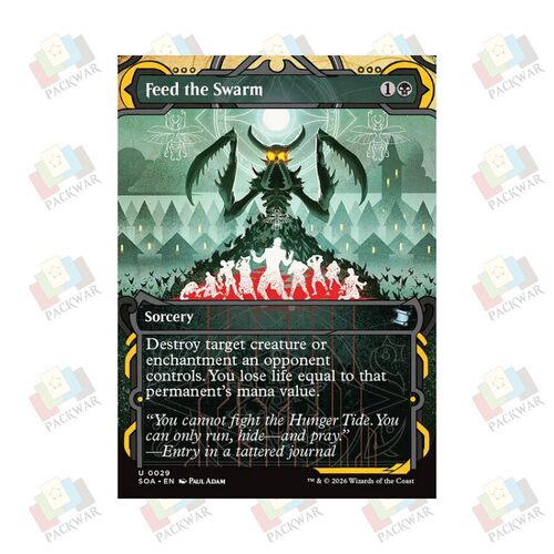 牌客窝 万智牌 喂饱虫群 Feed the Swarm 金/铁 黑 闪 - 封面