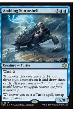牌客窝 万智牌 徐行飓壳龟 Ambling Stormshell 金 蓝色