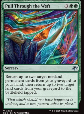 牌客窝 万智牌  抽离星丝 Pull Through the Weft 银 绿色