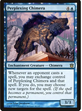 牌客窝 万智牌  扰志盖美拉  Perplexing Chimera 金 蓝 闪