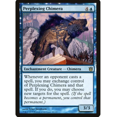 牌客窝 万智牌  扰志盖美拉  Perplexing Chimera 金 蓝 闪