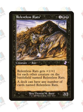 牌客窝 万智牌  无情鼠群 Relentless Rats  铁 黑  英文闪