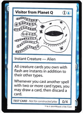 牌客窝 万智牌 Q星访客 Visitor from Planet Q  金 蓝色