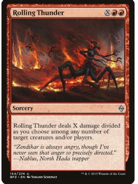 牌客窝 万智牌  旋雷  Rolling Thunder 银 红色