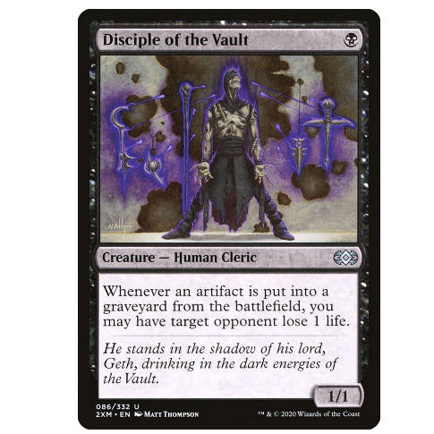 牌客窝 万智牌  黯窖门徒 Disciple of the Vault 银 黑