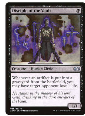 牌客窝 万智牌  黯窖门徒 Disciple of the Vault 银 黑