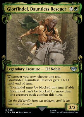 万智牌 无畏援骑格罗芬德尔 Glorfindel, Dauntless Rescuer 银绿