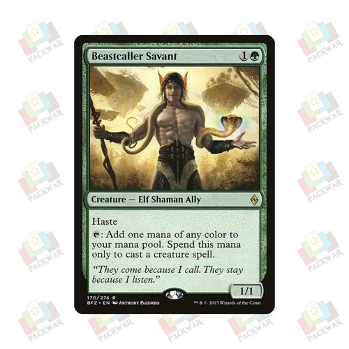 牌客窝 万智牌 召兽学者 Beastcaller Savant 金 绿 闪