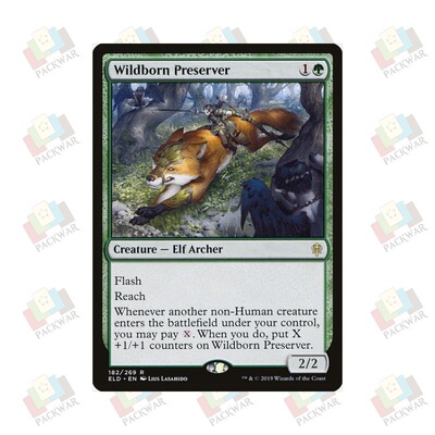 牌客窝 万智牌 幻境保卫者 Wildborn Preserver 金 绿 闪