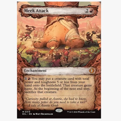 牌客窝 万智牌 微躯侵袭 Meek Attack 秘稀 红
