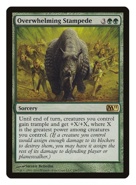 牌客窝 万智牌  压倒性蹄响 Overwhelming Stampede 金 绿 闪