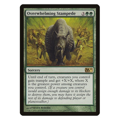 牌客窝 万智牌  压倒性蹄响 Overwhelming Stampede 金 绿 闪