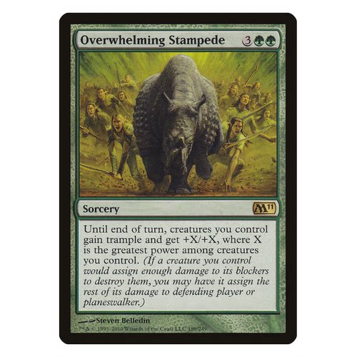 牌客窝 万智牌  压倒性蹄响 Overwhelming Stampede 金 绿色