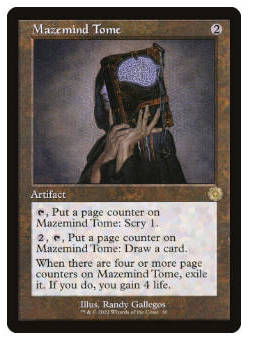 牌客窝 万智牌  晦涩巨著  Mazemind Tome  金 神器 闪