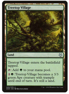 牌客窝 万智牌  树顶村落 Treetop Village 银 地