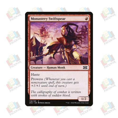 牌客窝 万智牌 寺院迅矛僧 Monastery Swiftspear 铁 红色