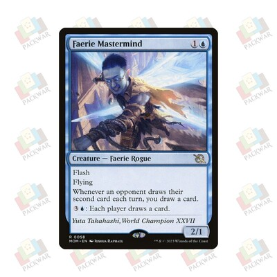 牌客窝 万智牌  仙灵才俊  Faerie Mastermind  金 蓝 闪