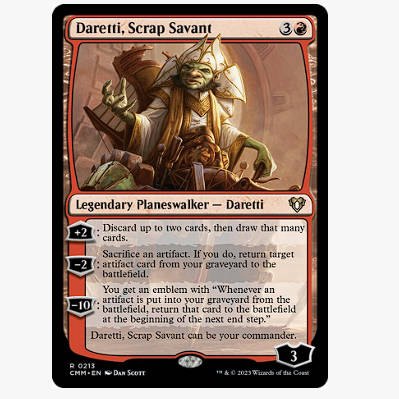 牌客窝 万智牌 拆解学究达雷迪 Daretti, Scrap Savant 金 红