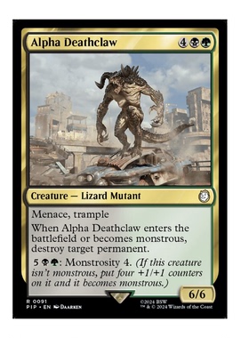 牌客窝 万智牌  死亡爪首领  Alpha Deathclaw 金 多色  闪