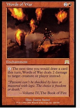 牌客窝 万智牌   干戈箴言 Words of War 金 红色