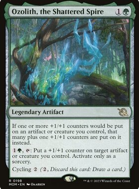 万智牌 破碎尖塔欧佐晶岩 Ozolith, the Shattered Spire 金 绿