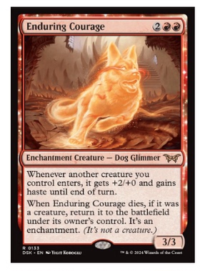 牌客窝 万智牌 永续勇气体  Enduring Courage 金 红色