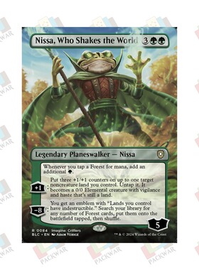 牌客窝 万智牌 撼世妮莎 Nissa, Who Shakes the World 金 绿 闪