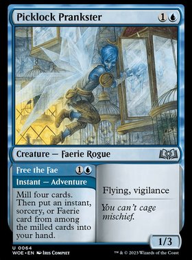 牌客窝 万智牌 撬锁恶戏灵 Picklock Prankster 银 蓝