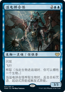 溢电拼合怪卡牌；万智牌