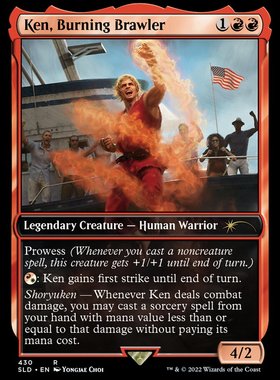 万智牌 Secret Lair 街头霸王 SLD Ken, Burning Brawler 英