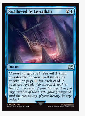 牌客窝 万智牌 利维亚桑吞噬 Swallowed by Leviathan 银 蓝