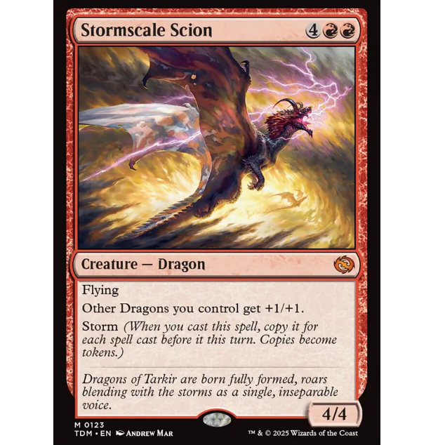 牌客窝 万智牌  雷鳞后裔 Stormscale Scion 秘稀 红色