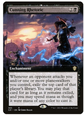 牌客窝 万智牌 花言巧语 Cunning Rhetoric  金 黑 扩画