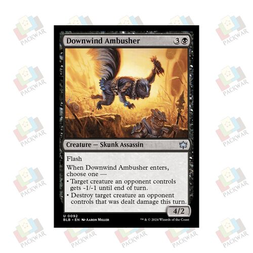 牌客窝 万智牌 顺风伏击客 Downwind Ambusher 银 黑 闪