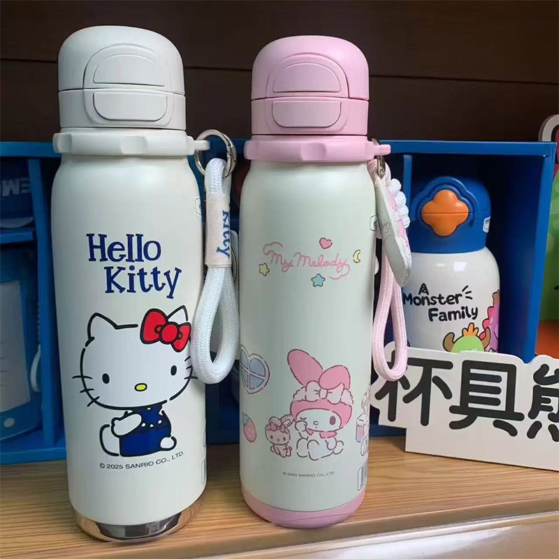 杯具熊美乐蒂锐气双饮口保温杯吸管直饮大容量便携高颜值运动水壶图片