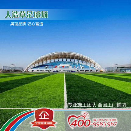 户外奥茵人造草足球场草坪人工草皮工厂铺设施工内仿真幼儿园操场