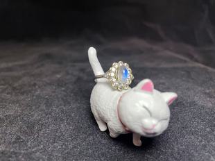 【BW宝石】银镶月光石戒指