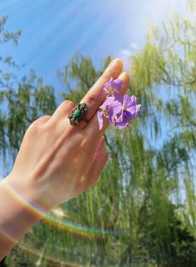 【BW中古】西德龙息石戒指，春天的第一抹绿