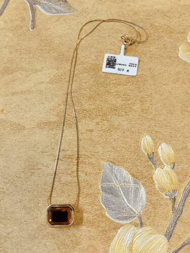 【BW中古】Avon打标茶晶吊坠，简约款