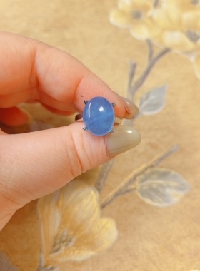 【BW宝石】海蓝宝石戒指，开口戒，银托