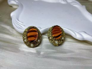 【BW中古】中古西德琥珀琉璃耳夹