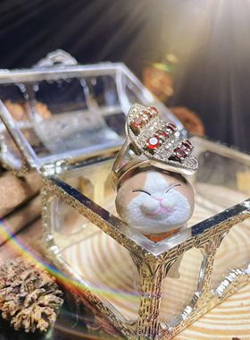 【BW古董】古董波西米亚绝矿红石榴石戒指，活口