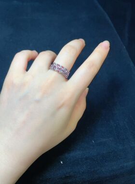 【BW宝石】很稀有的粉色尖晶石活口排戒，带证书