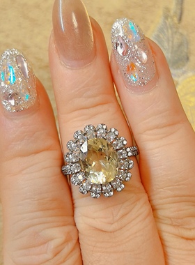 【BW宝石】黄色摩根宝石戒指，大点位，黄摩根宝石级别现在很难找